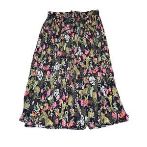 Alice Blue pleated safari midi‎ skit womens large tropical vacation travel boho